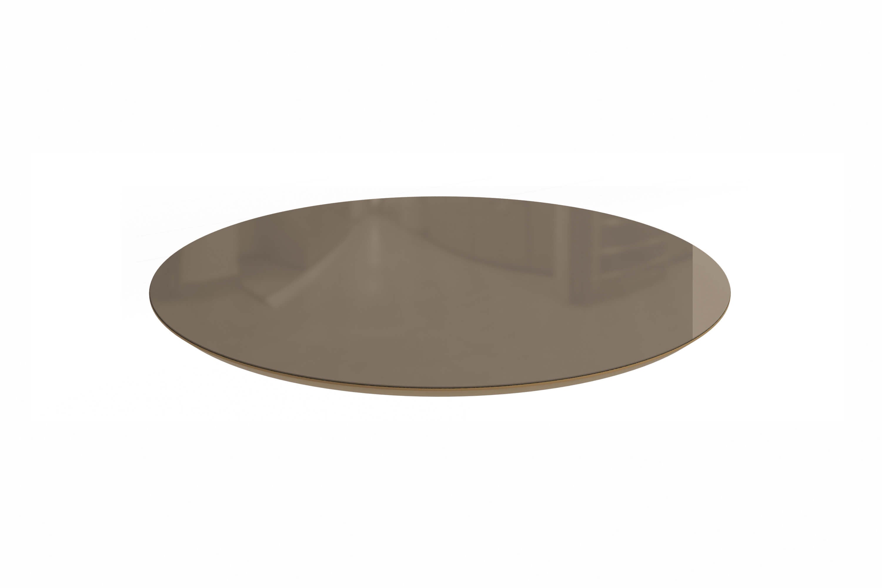 Mesa Elma Redonda 120cm - Madera Maciza y Vidrio Sobrepuesto