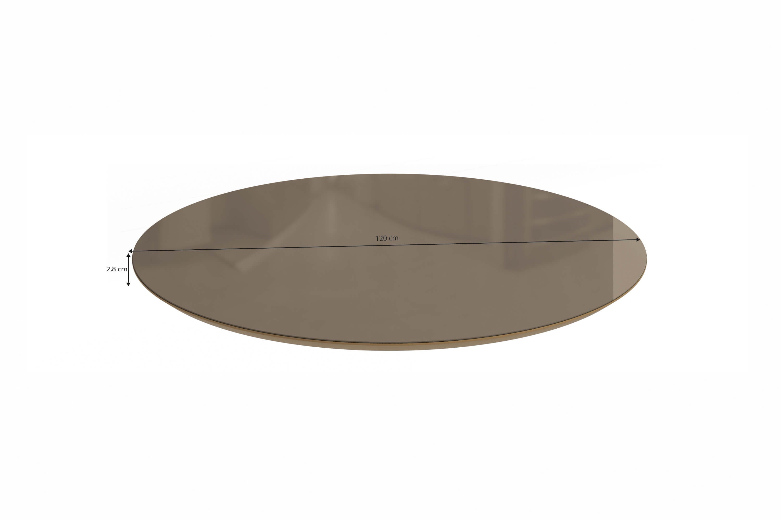 Mesa Elma Redonda 120cm - Madera Maciza y Vidrio Sobrepuesto