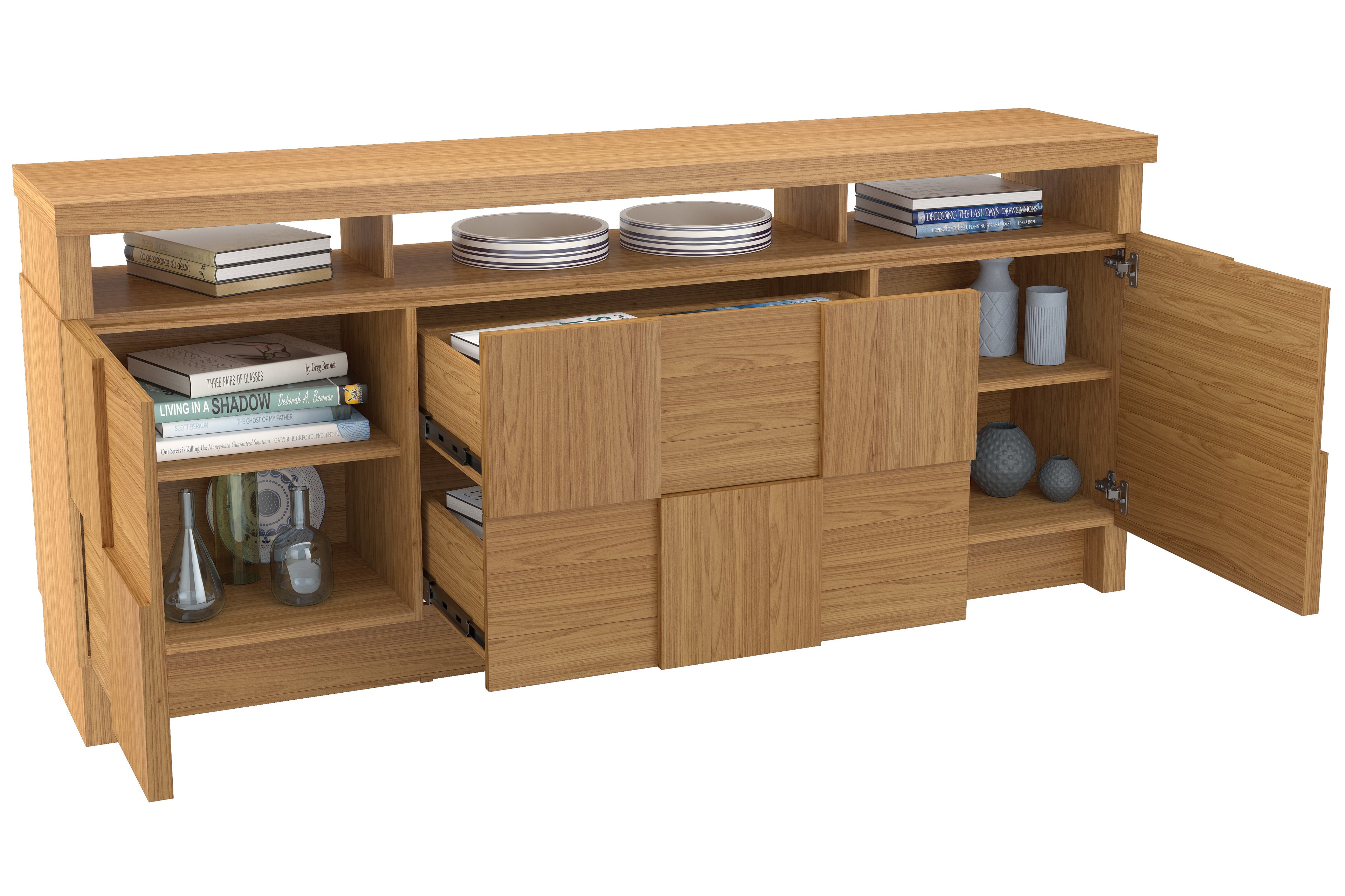 Aparador Barcelona 176cm con 2 Puertas y 2 Cajones 100% MDF