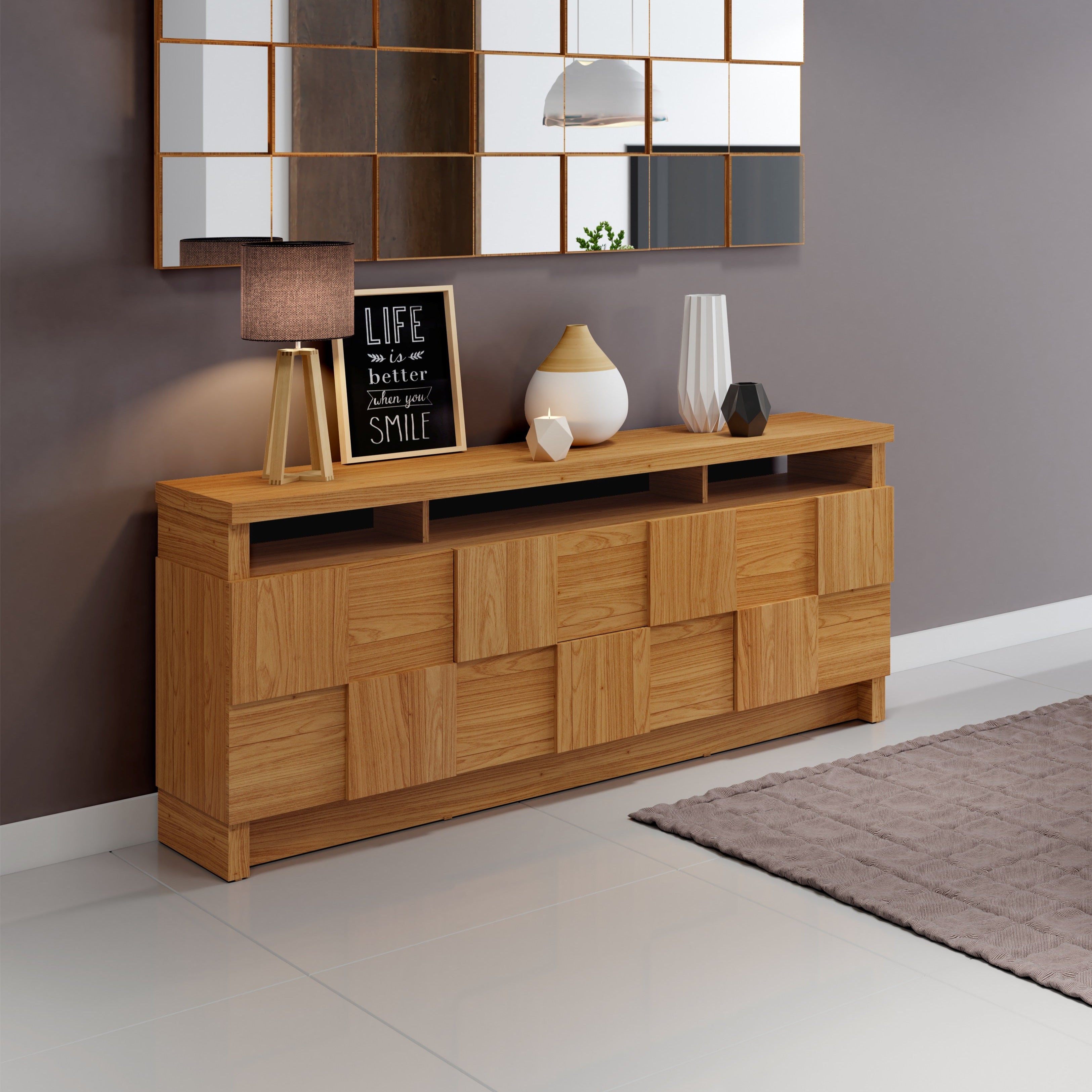 Aparador Barcelona 176cm con 2 Puertas y 2 Cajones 100% MDF