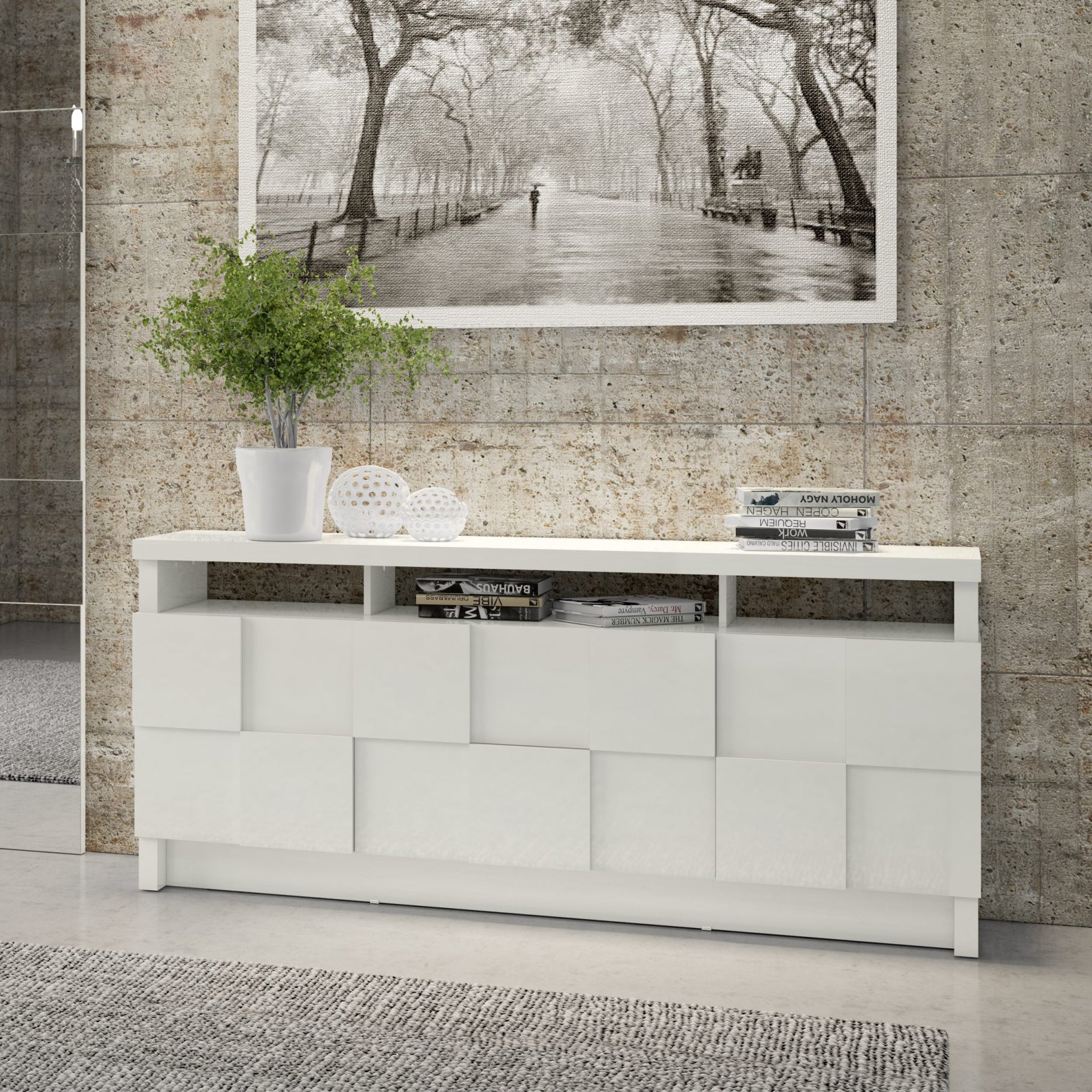 Aparador Barcelona 176cm con 2 Puertas y 2 Cajones 100% MDF