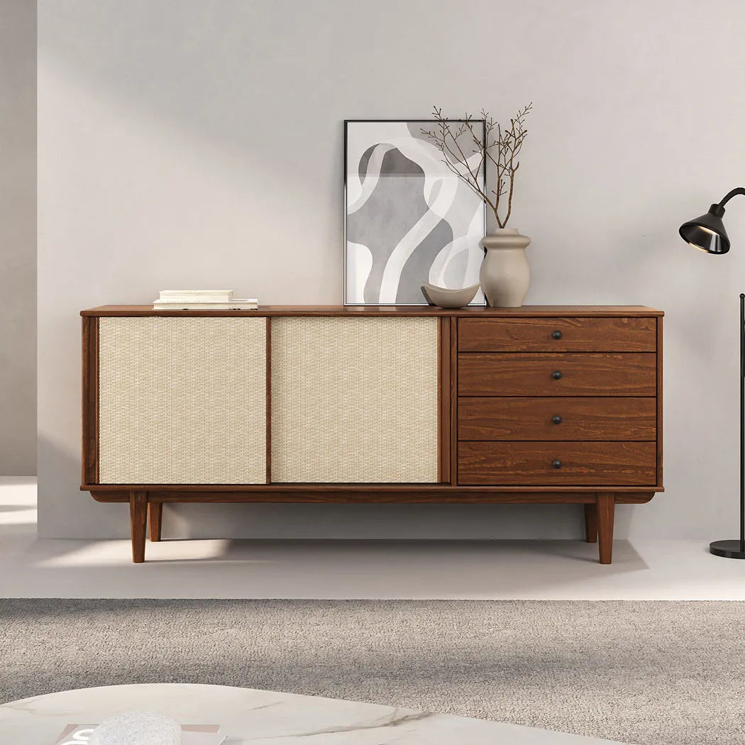 Aparador Buffet 175CM con Ratan Serena - Madera Maciza