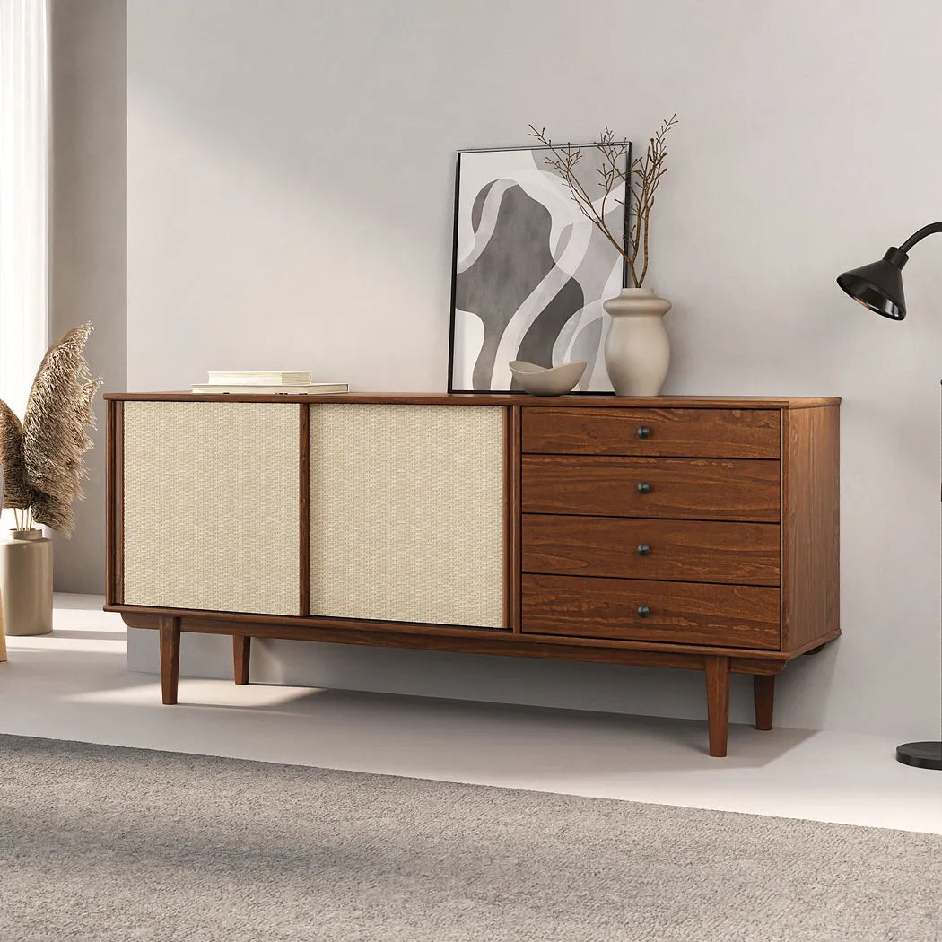 Aparador Buffet 175CM con Ratan Serena - Madera Maciza