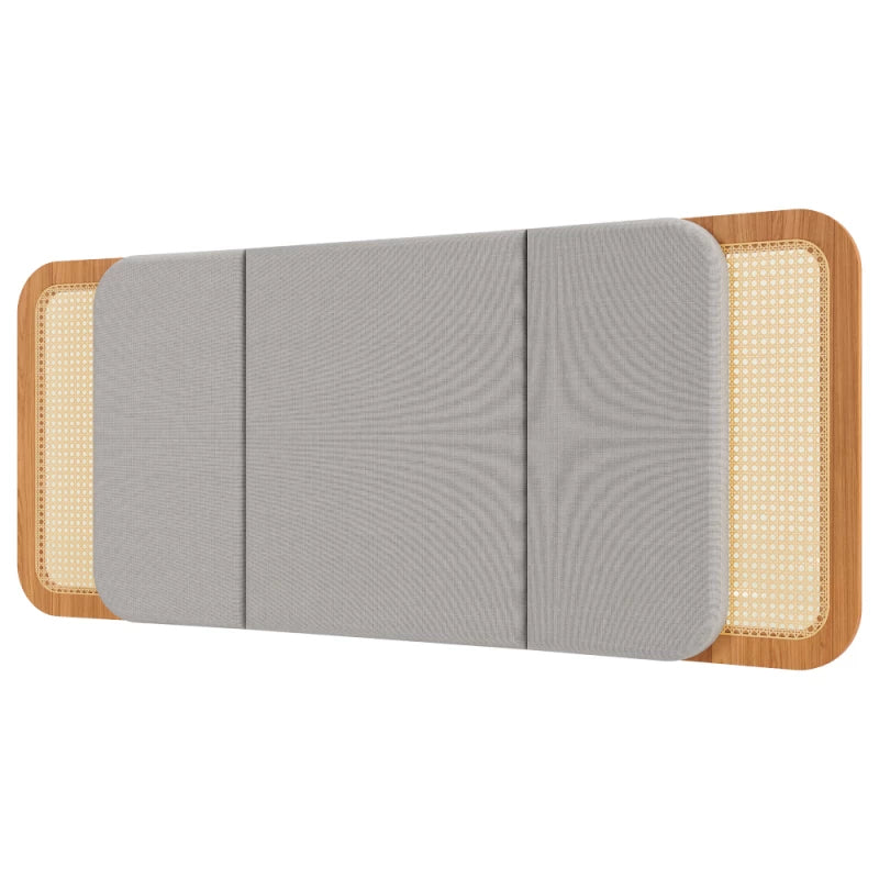 Cabecera Cama Valeria con Ratan Natural 170cm Curvo - 100% MDF