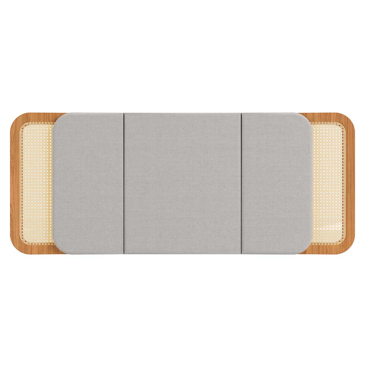 Cabecera Cama Valeria con Ratan Natural 170cm Curvo - 100% MDF