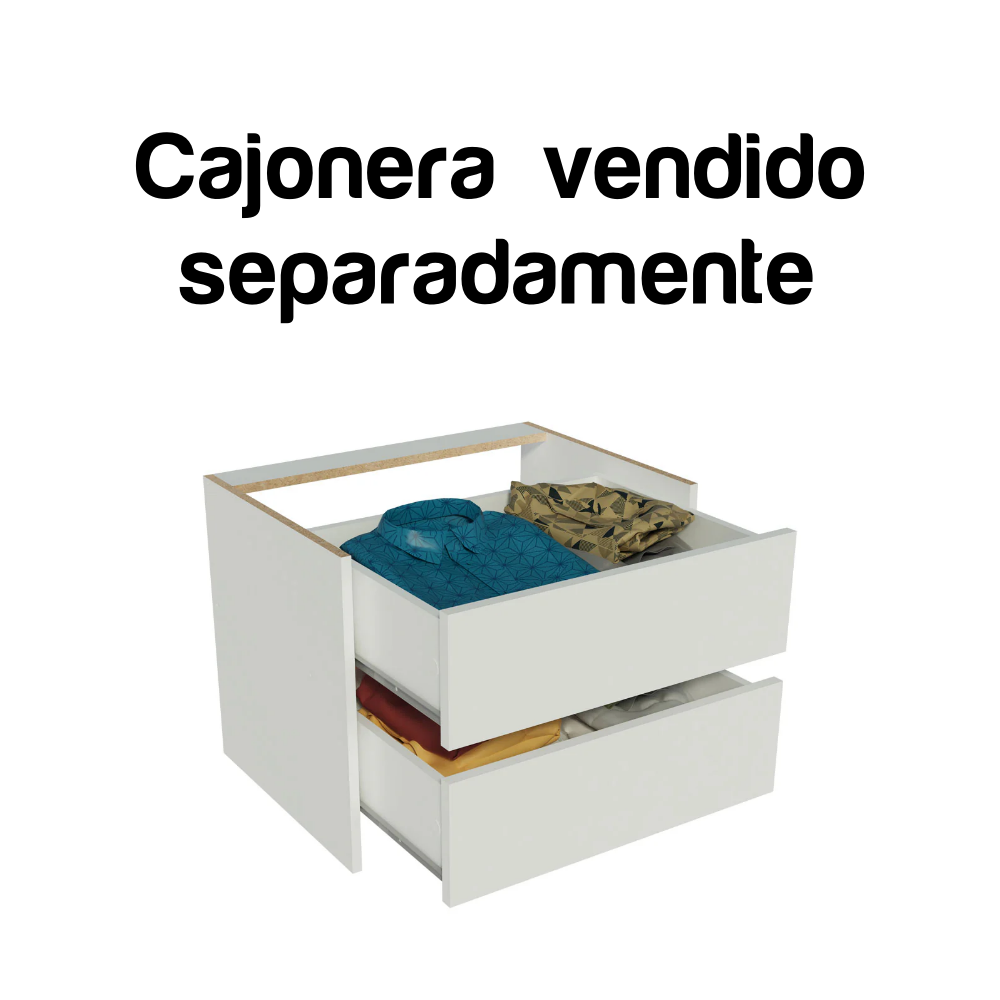Ropero Placard Matrimonial Monaco 170CM Sin Espejo 3 Puertas Corredizas