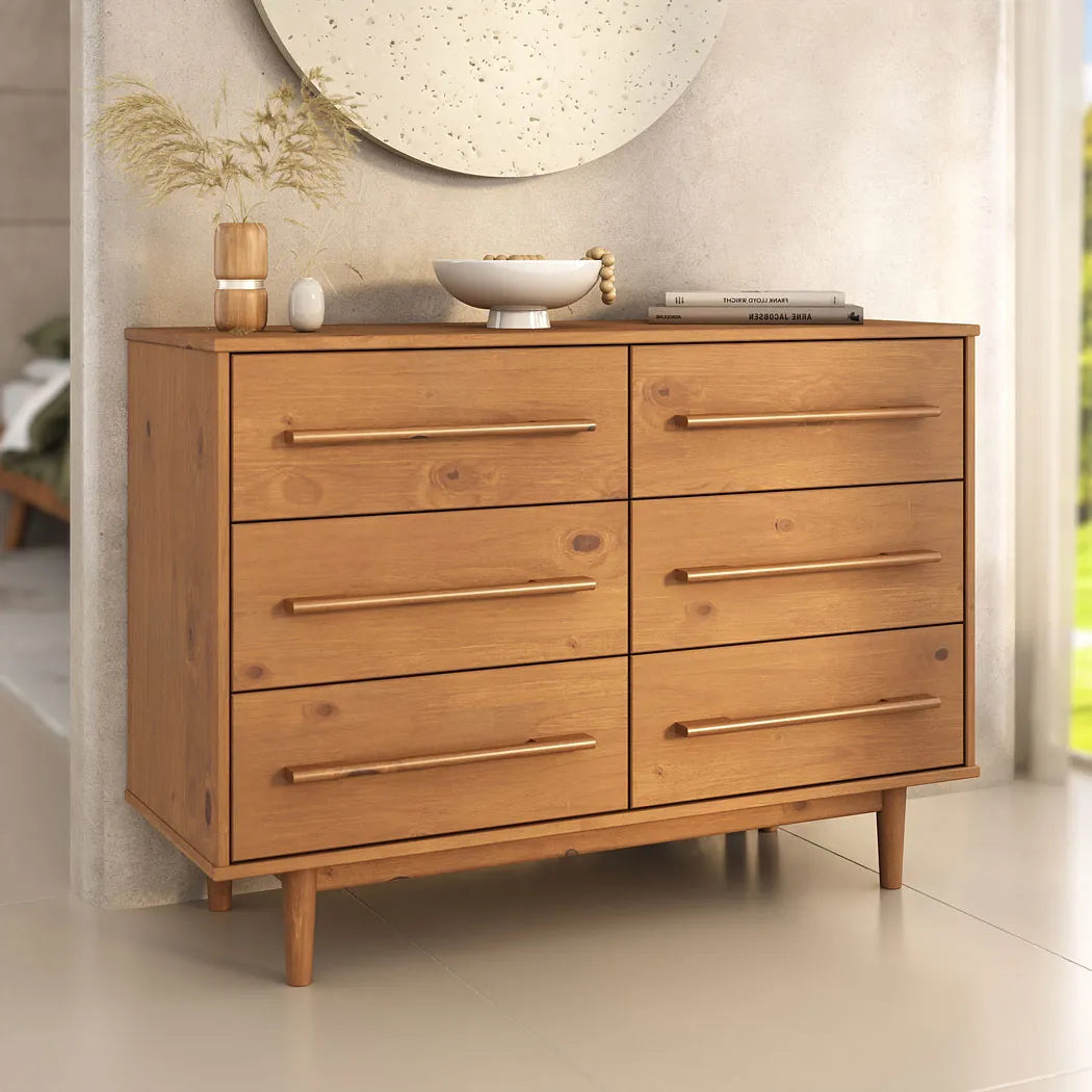 Comoda Trega 110CM 6 Cajones - Madera Maciza