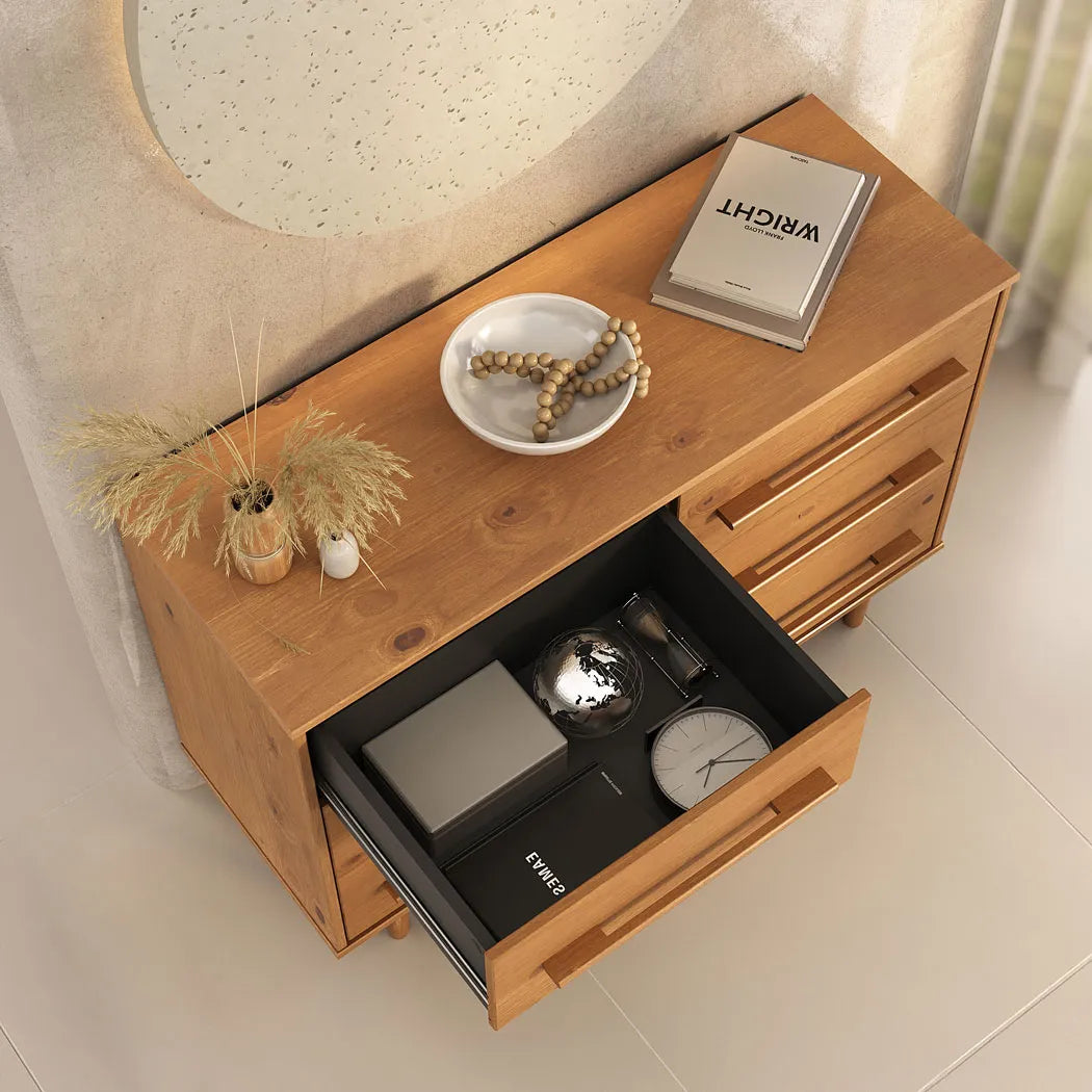 Comoda Trega 110CM 6 Cajones - Madera Maciza