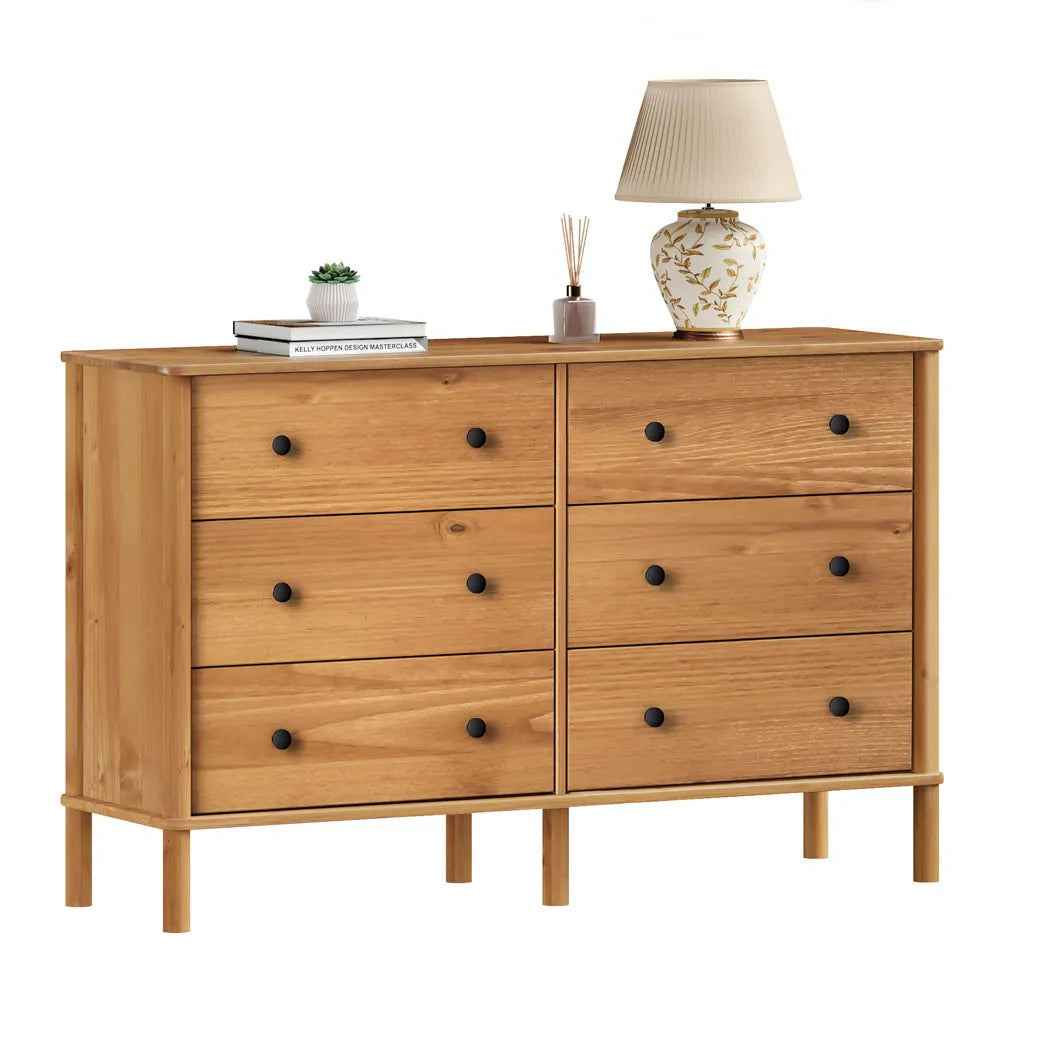 Comoda Apama 130CM 6 Cajones - Madera Maciza