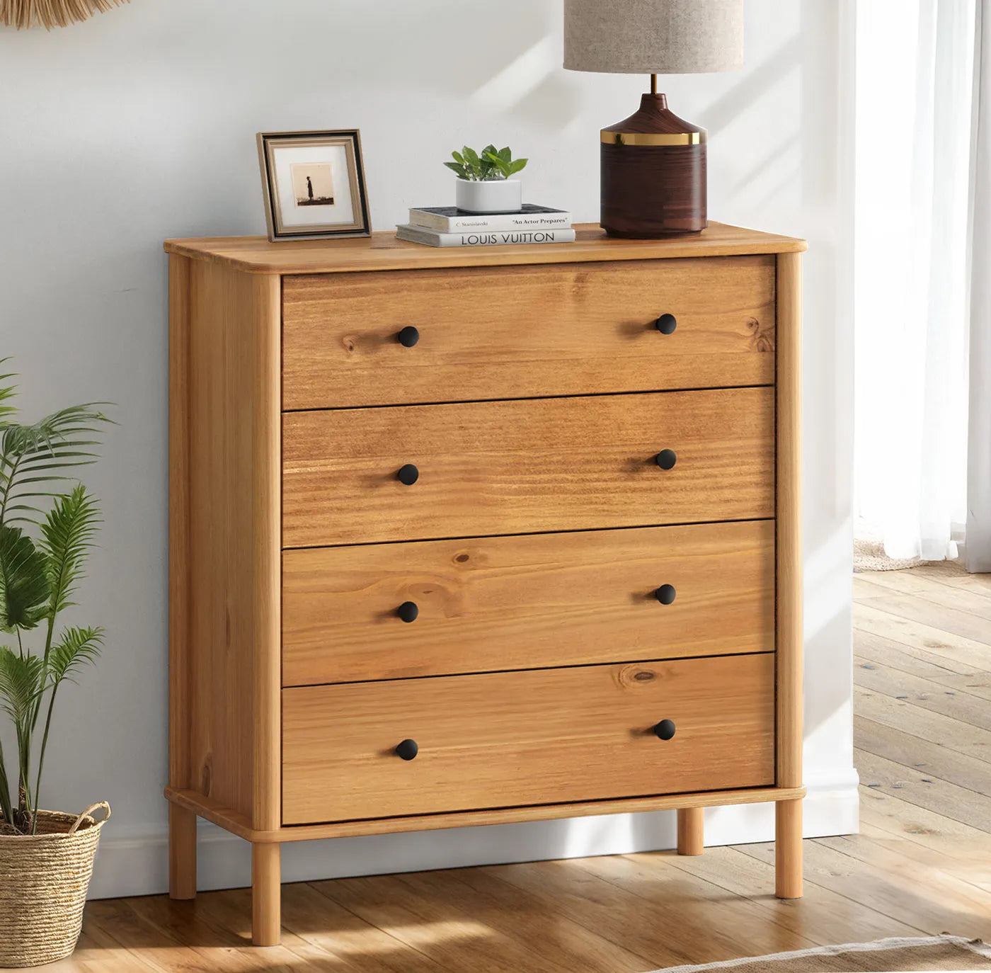 Comoda Apama 90CM 4 Cajones - Madera Maciza