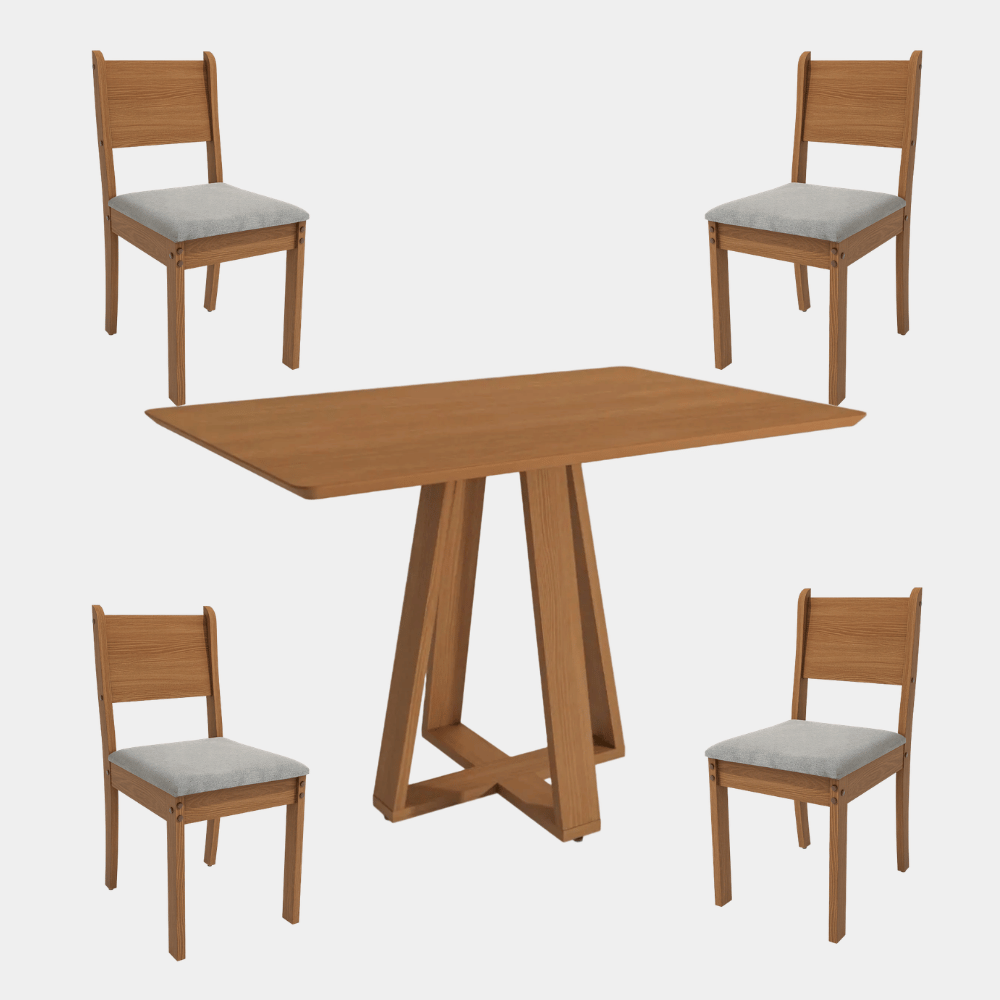 Juego de Comedor Alva 120CM + 4 Sillas Cora