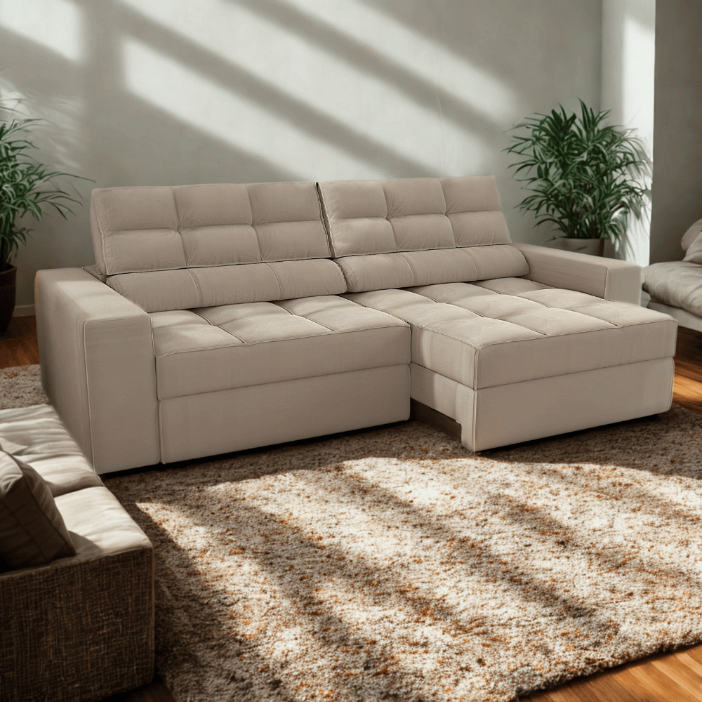 SOFA DELUXE 2.70CM RETRACTIL RECLINABLE 6 POSICIONES