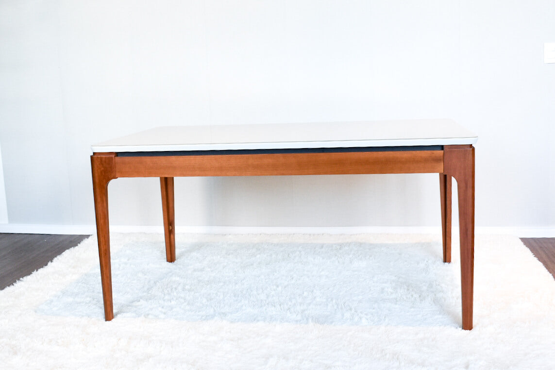 Mesa Mira Rectangular - Madera Maciza y Vidrio Sobrepuesto