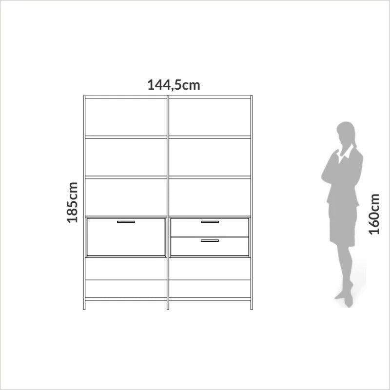 Estanteria Mela 2 Modulos 100% MDF - Linea Factory