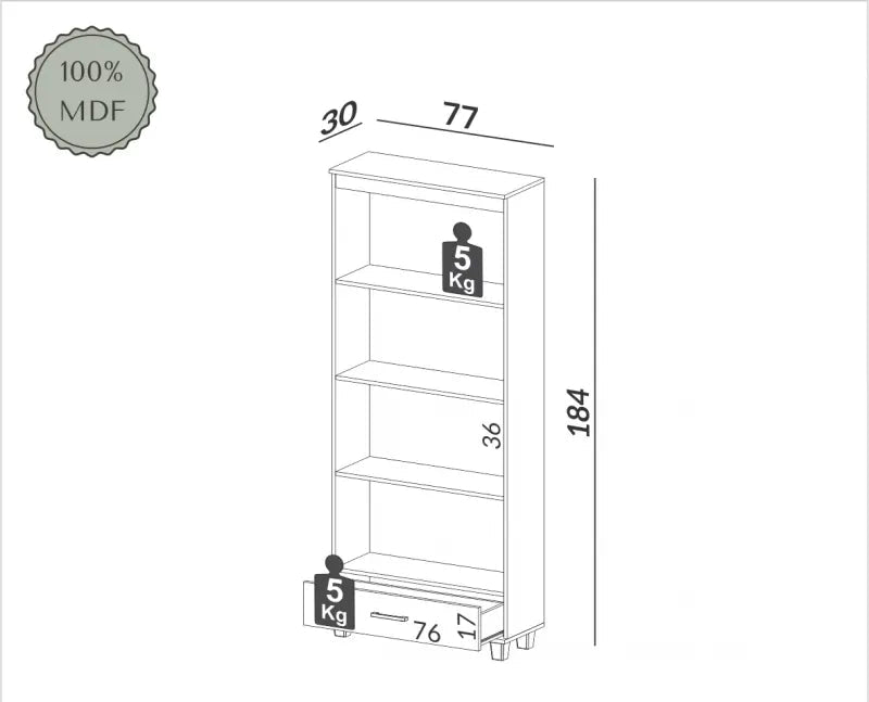 Biblioteca Lara 100% MDF - Linea Factory