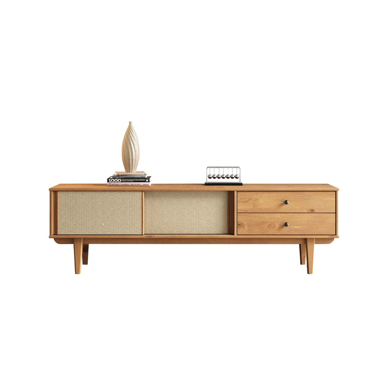 Rack TV 175CM con Ratan Serena - Madera Maciza