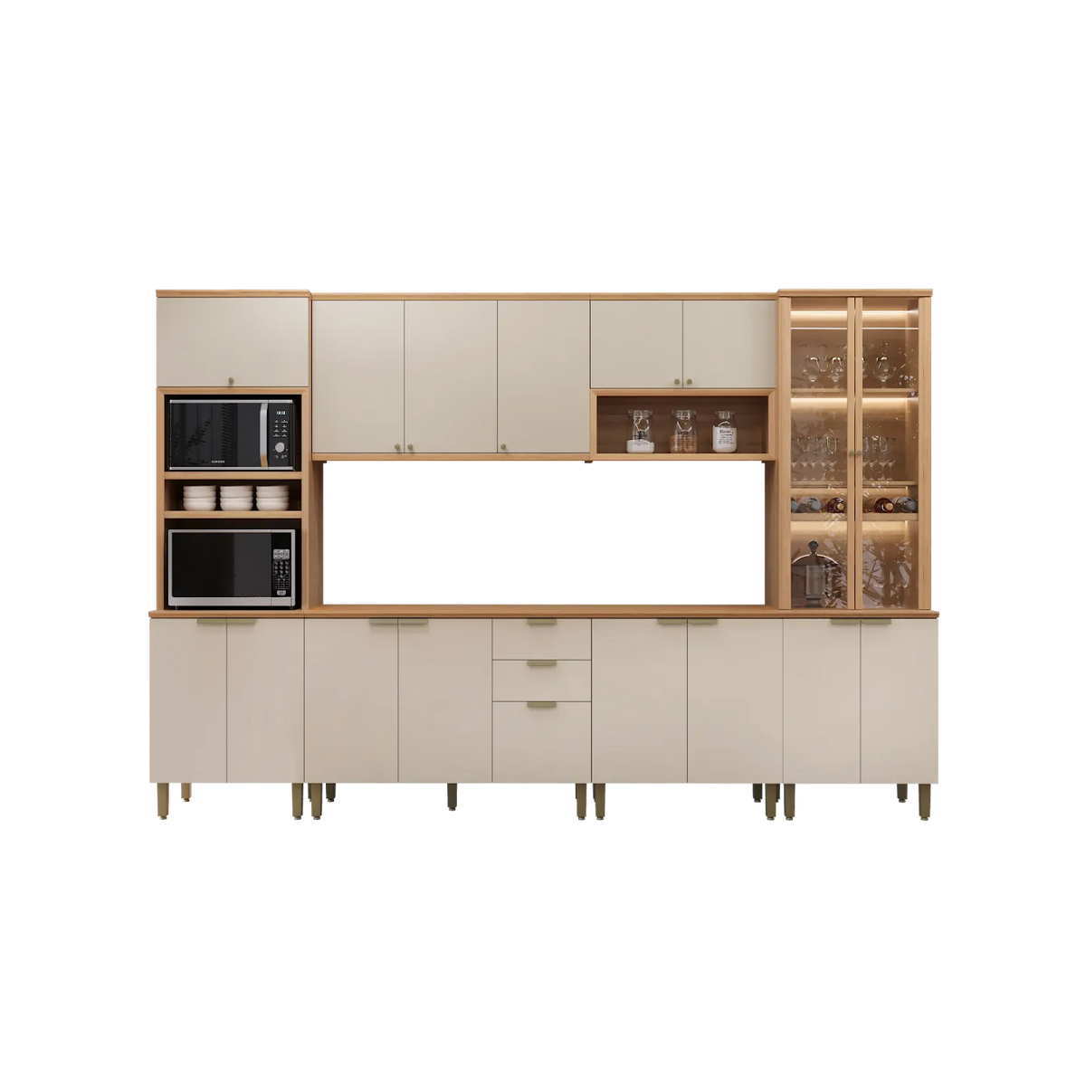 Cocina Modulada Selene KIT - 330CM - 100% MDF con Led