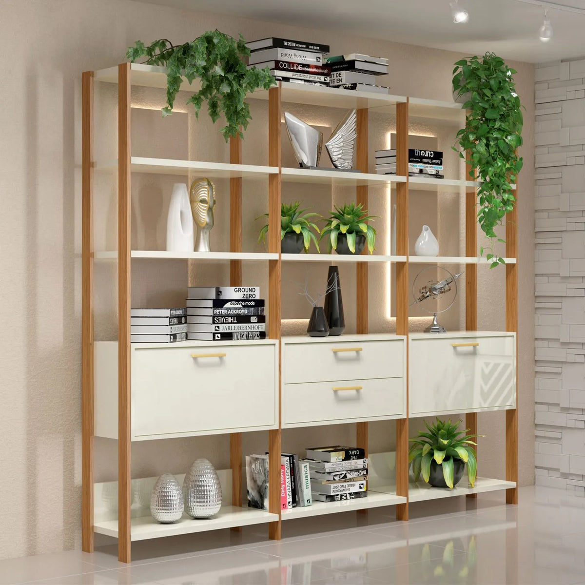 Estanteria Mela 3 Modulos 100% MDF - Linea Factory