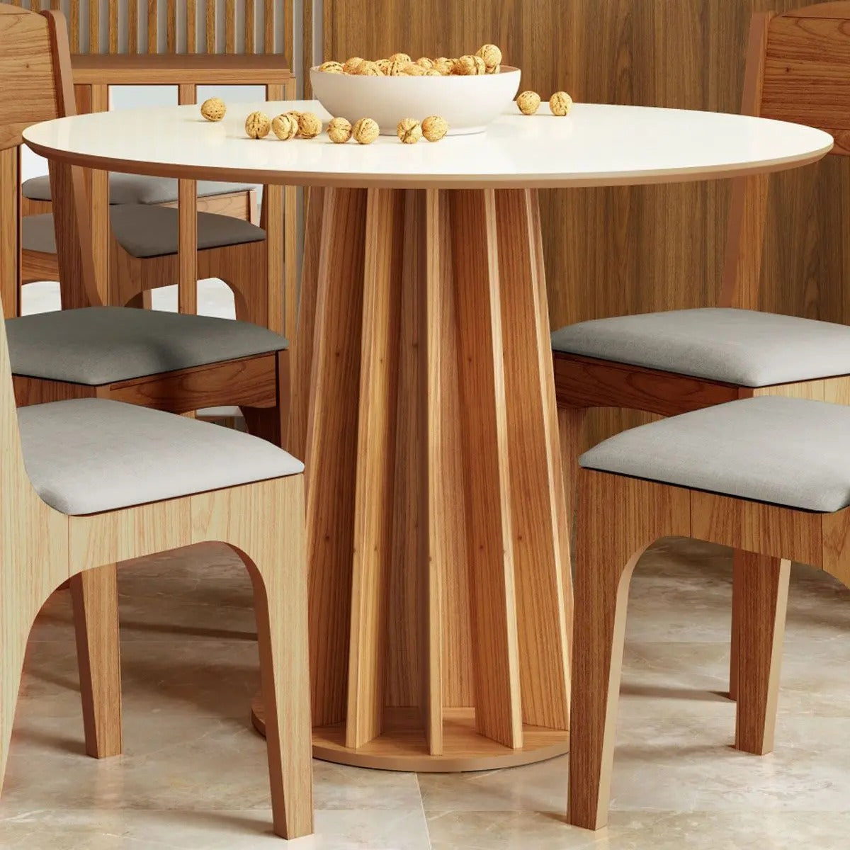 Mesa de Comedor Berlin Redonda 105CM - 100% MDF