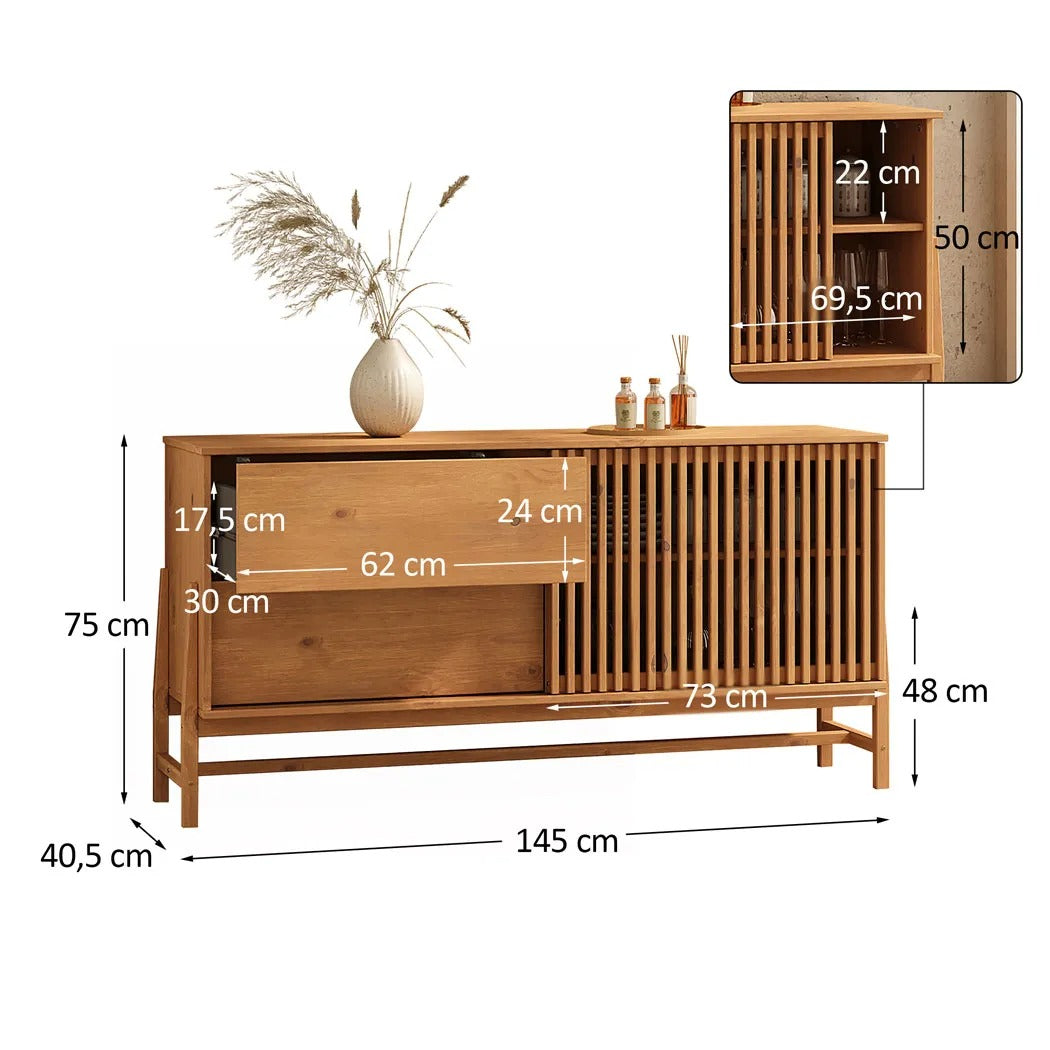 Aparador Buffet 145CM Ader - Madera Maciza