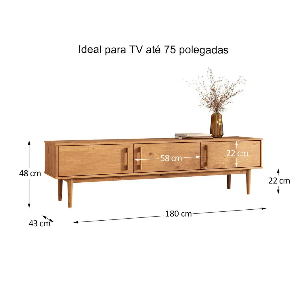 Rack TV 180CM Trega - Madera Maciza