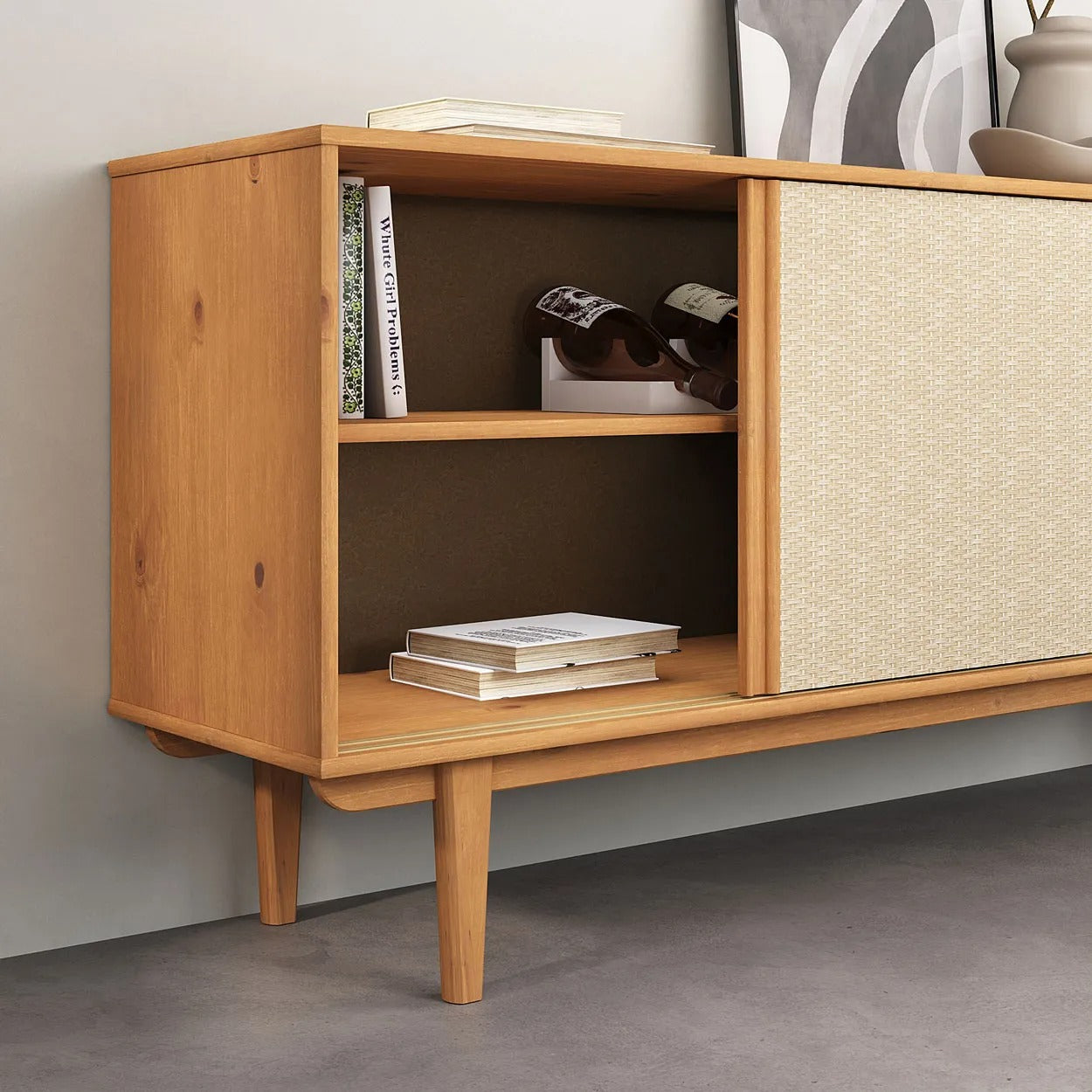 Aparador Buffet 175CM con Ratan Serena - Madera Maciza