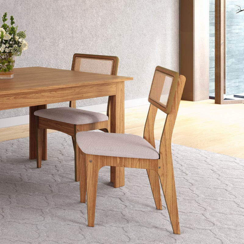 Silla de comedor Monica 100% MDF con RATAN
