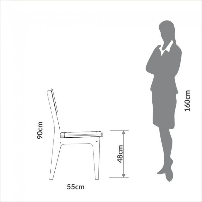 Silla de comedor Monica 100% MDF con RATAN