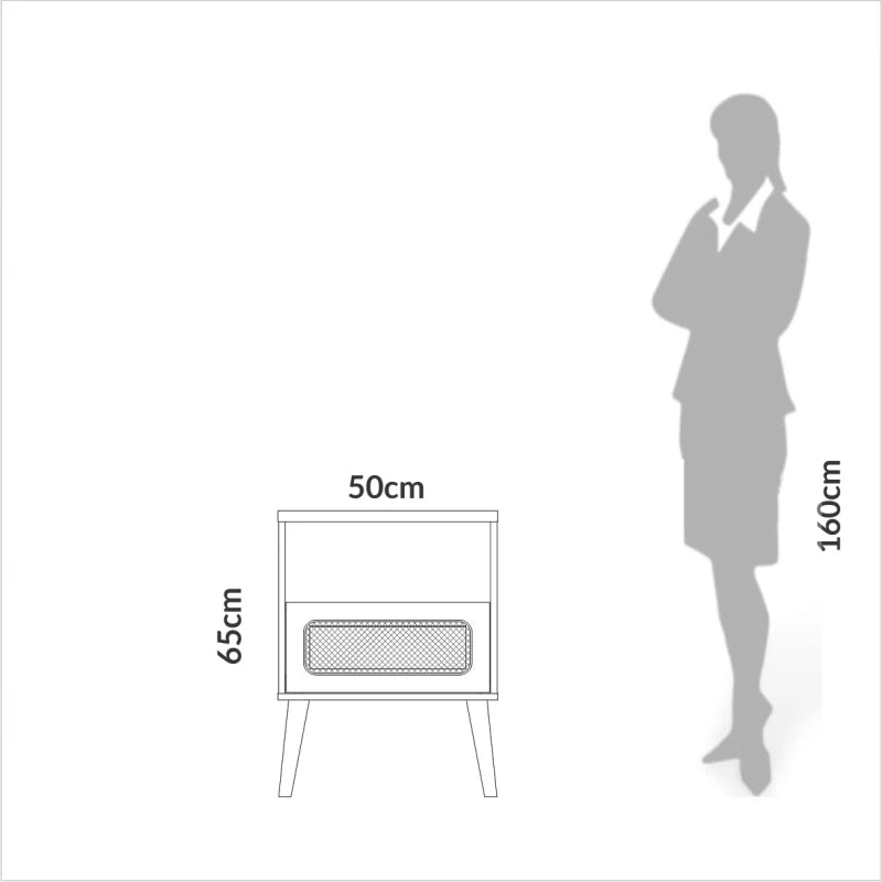 Mesa de Luz Mela 100% Mdf C/1 CAJON (PRODUCTO ARMADO EN SHOWROOM)