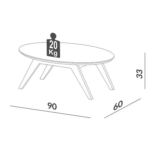 Mesa Ratona 90CM Linea Agustina - 100% MDF
