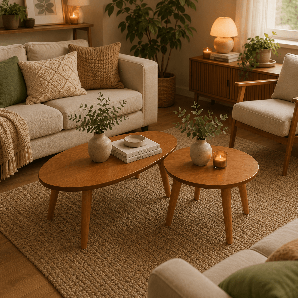 Conjunto de Mesas Ratonas Aira - Madera Maciza