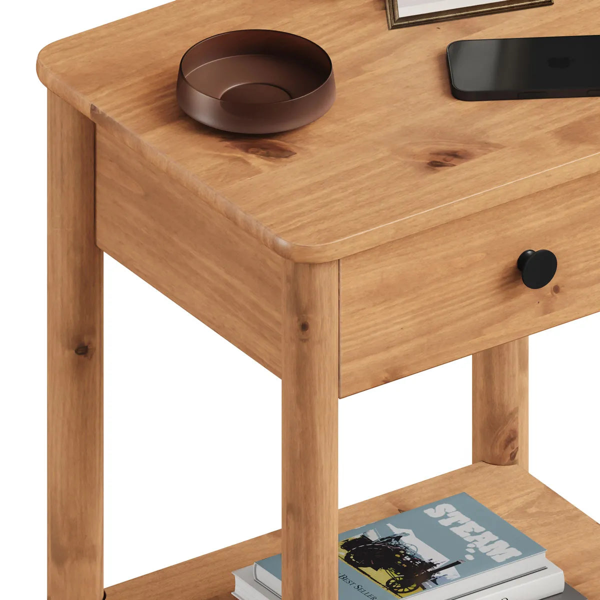 Mesa de luz Apama 1 cajon - Madera Maciza