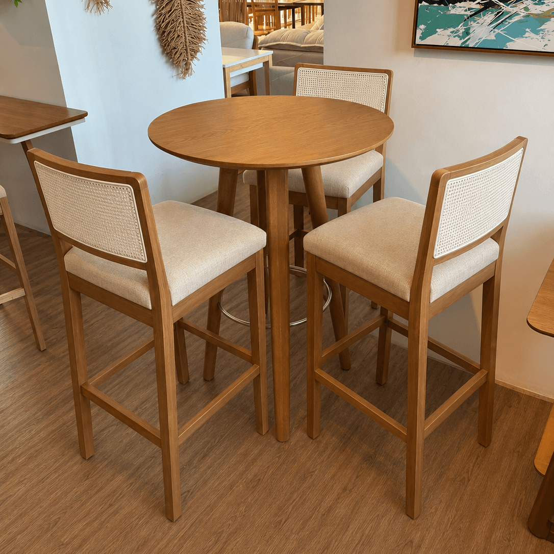 Conjunto Isla Aurea con 3 Banqueta Sara