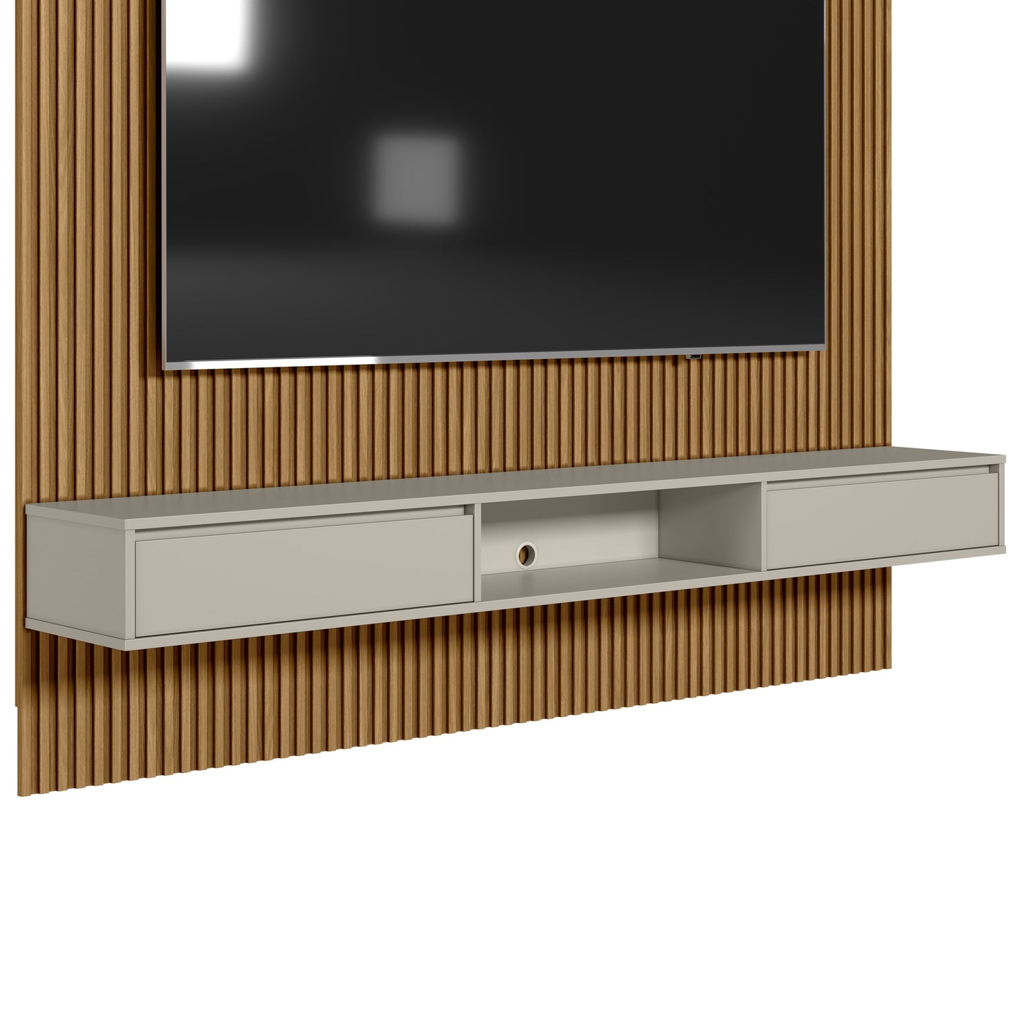 Panel para tv Ripado Murcia 220cm con Listones de Madera