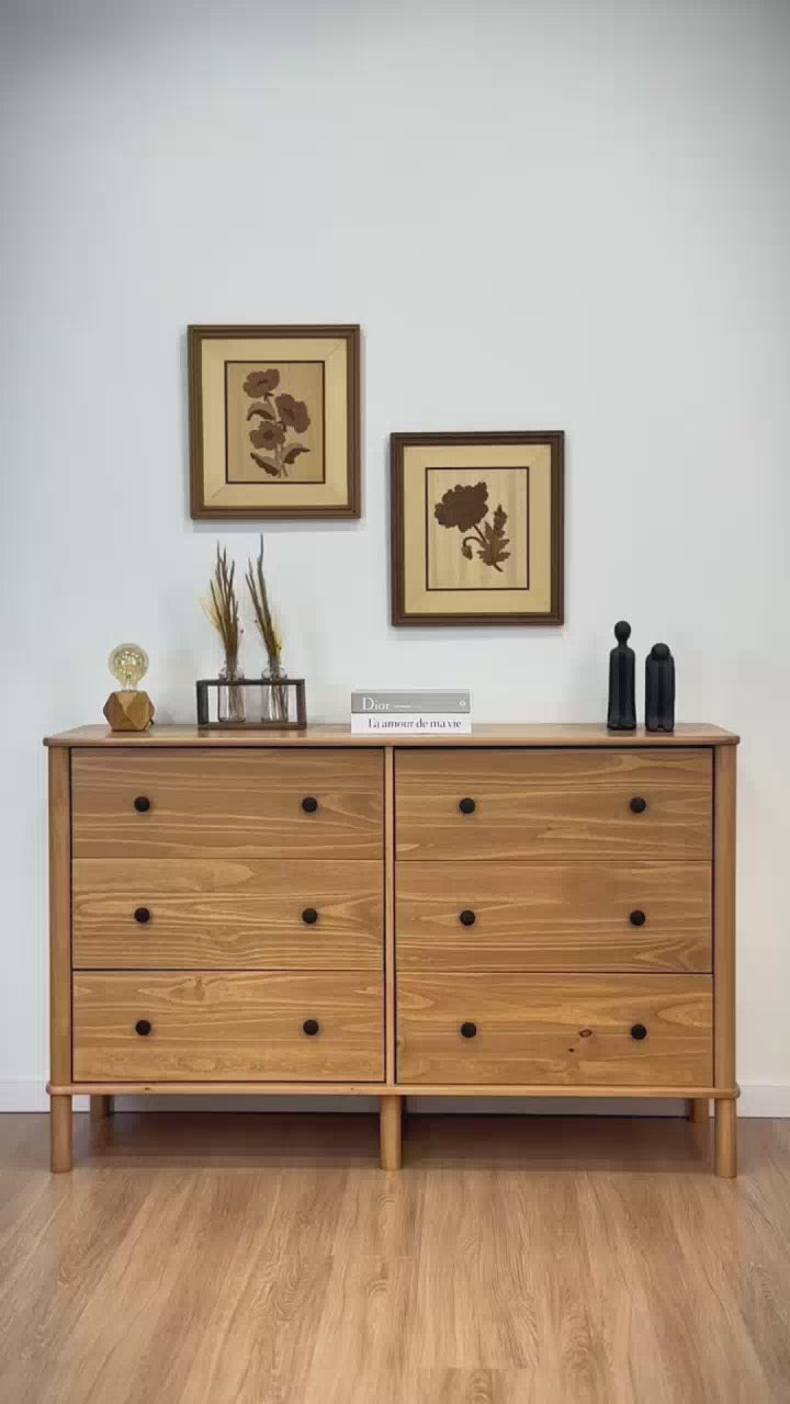 Comoda Apama 130CM 6 Cajones - Madera Maciza