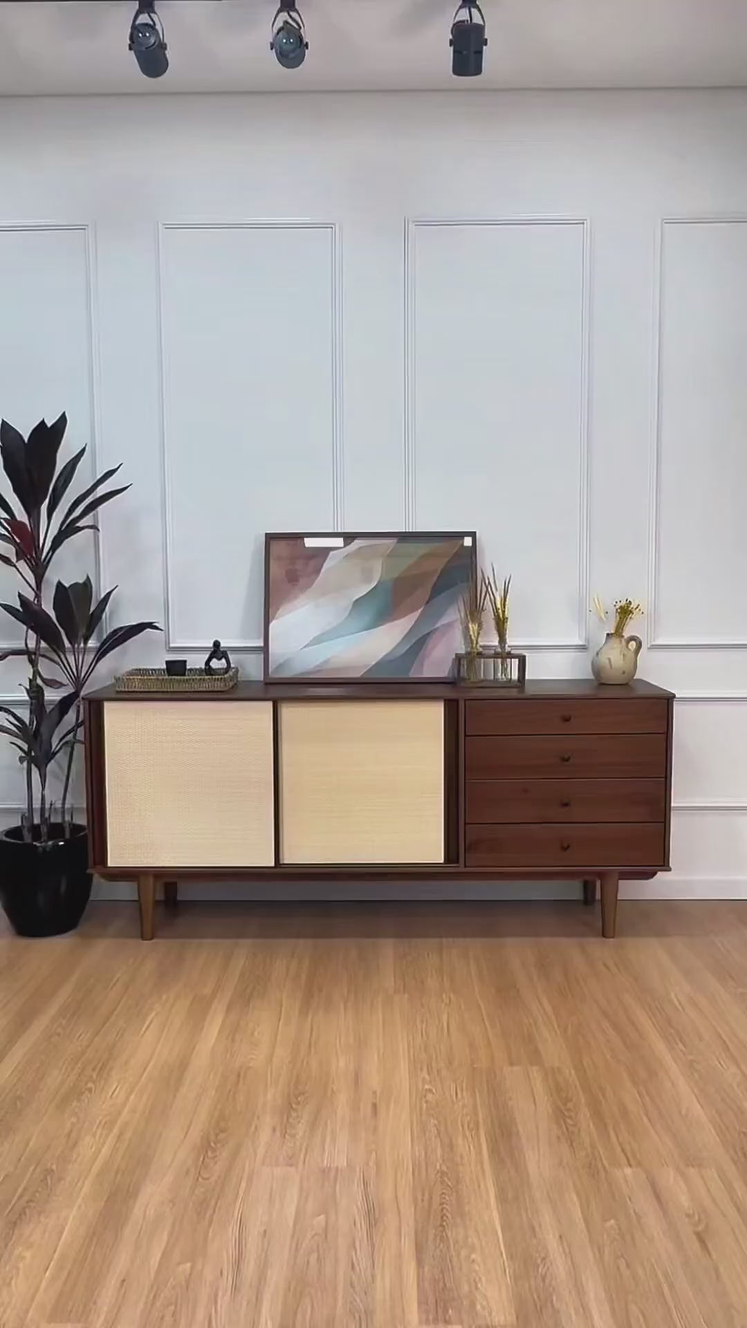 Aparador Buffet 175CM con Ratan Serena - Madera Maciza