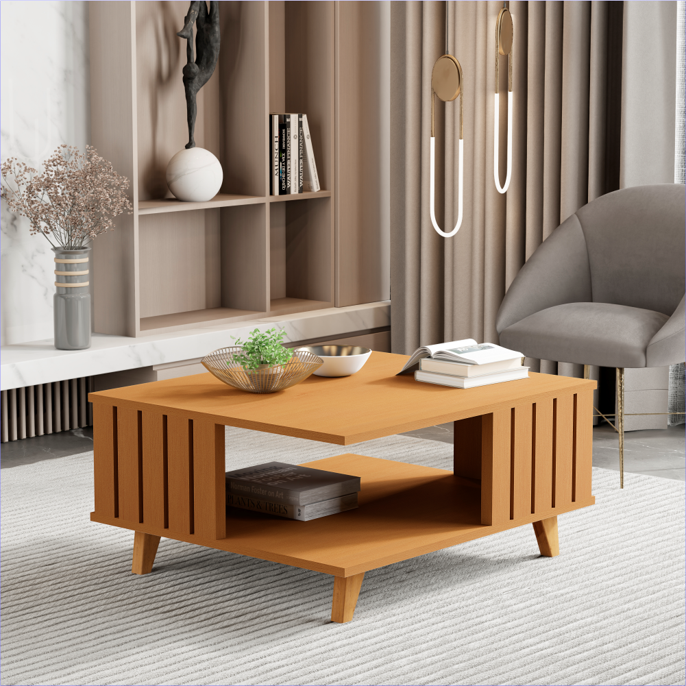 Mesa de centro 70CM Ripado - Listones de Madera