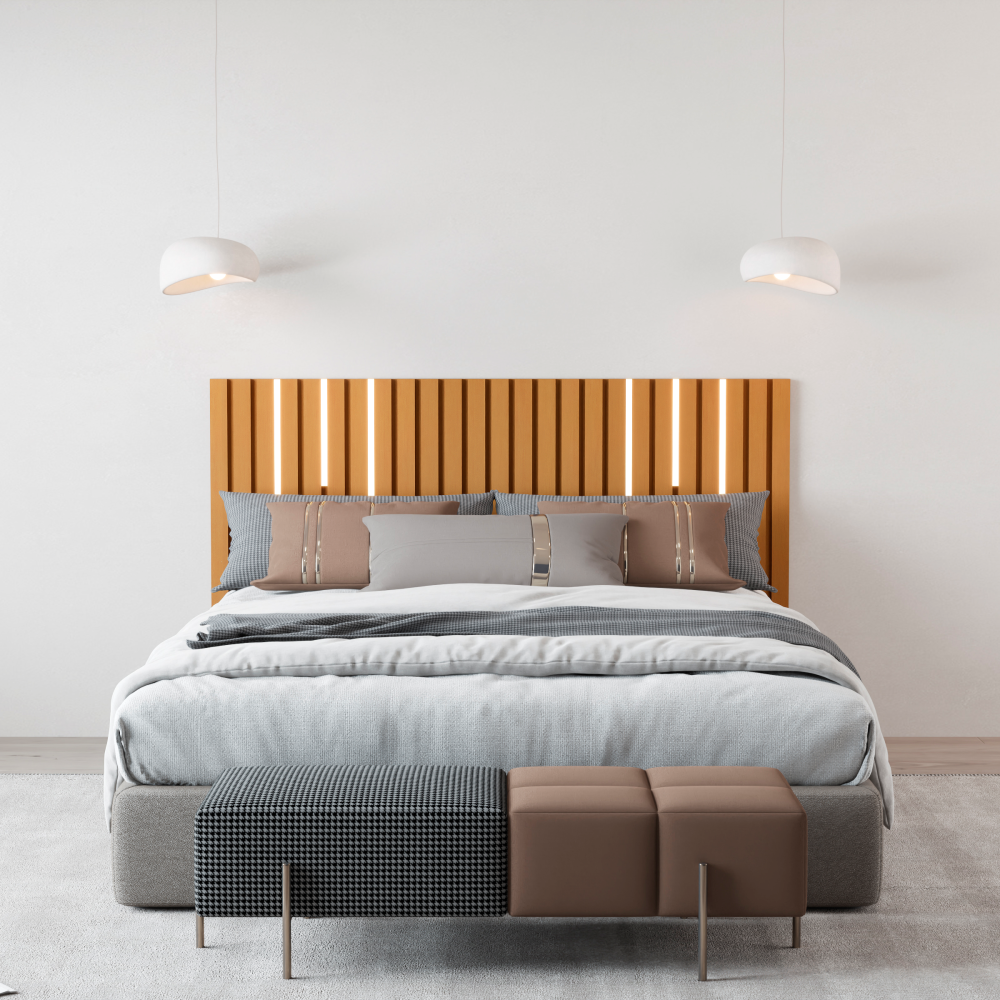 Cabecera de Cama Maraca Listones - con Led