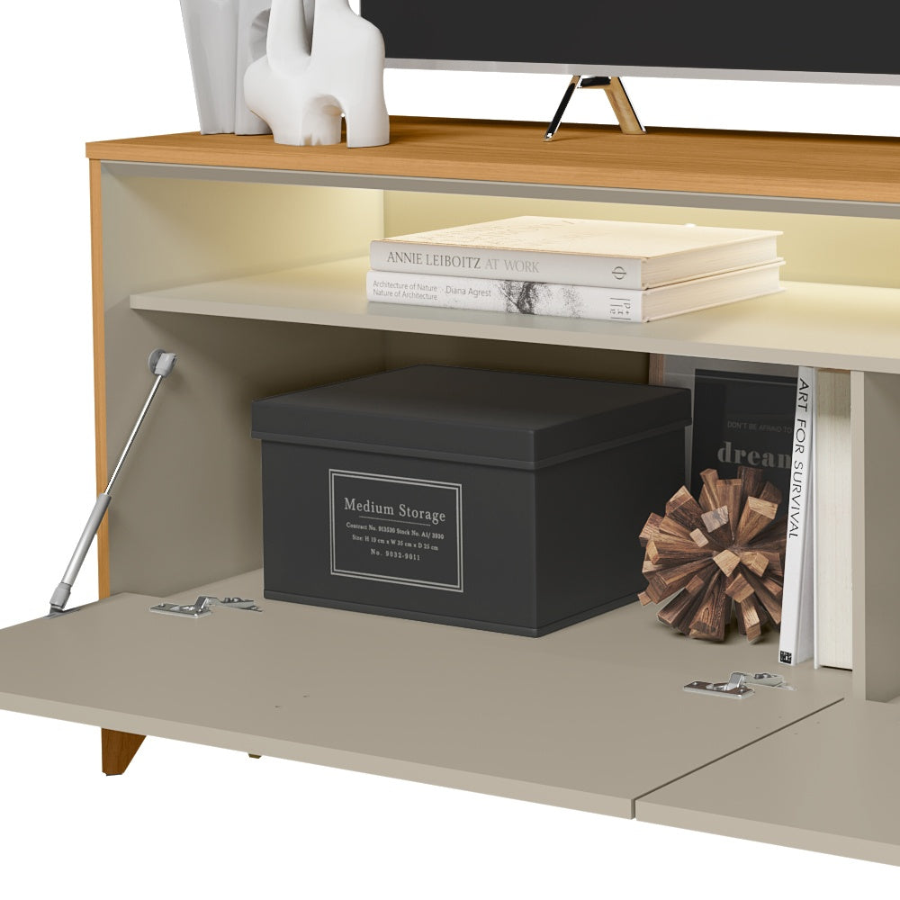Rack para tv Dubai 160cm con Led - Patas en madera maciza
