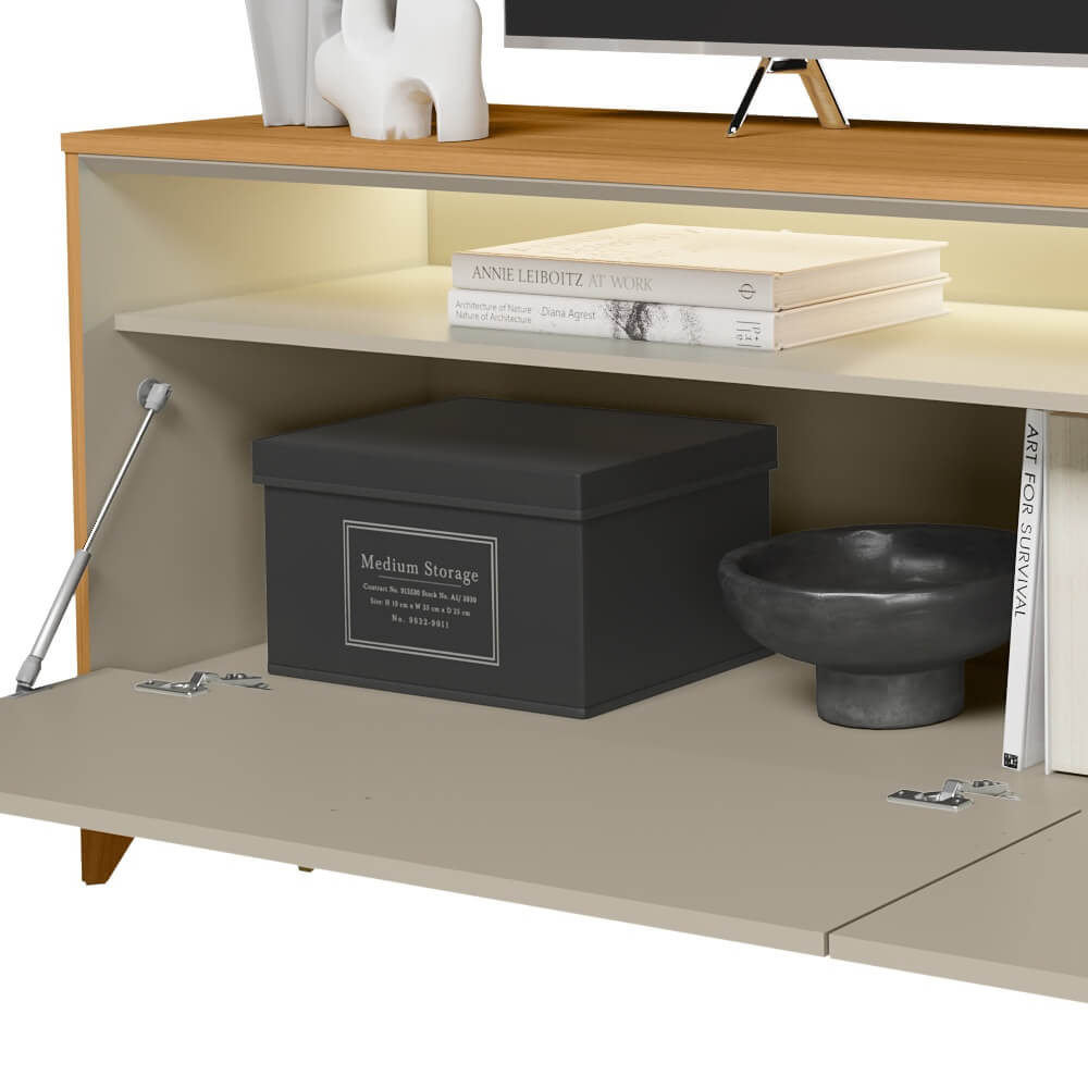 Rack para tv Dubai 180cm con Led - Patas en madera maciza