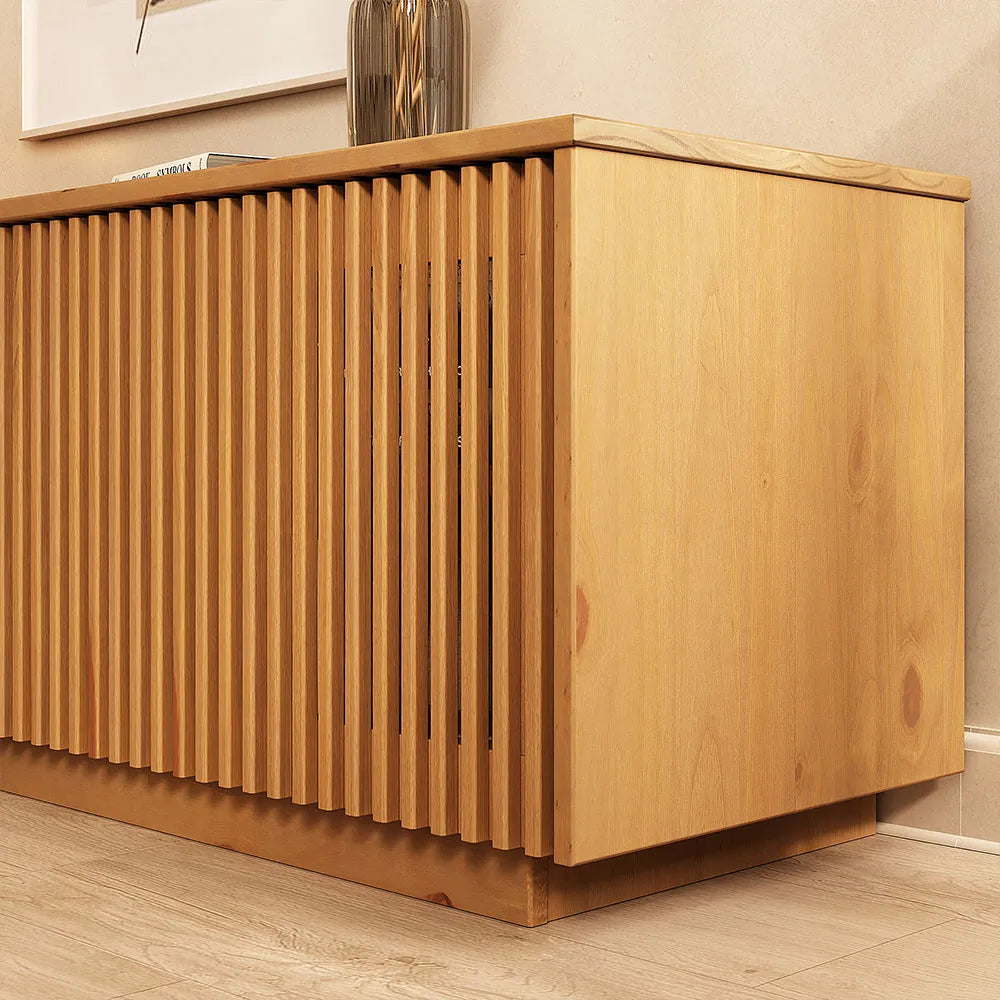 Rack Ripado Ole TV hasta 70 pulgadas Madera Maciza 3 Puertas