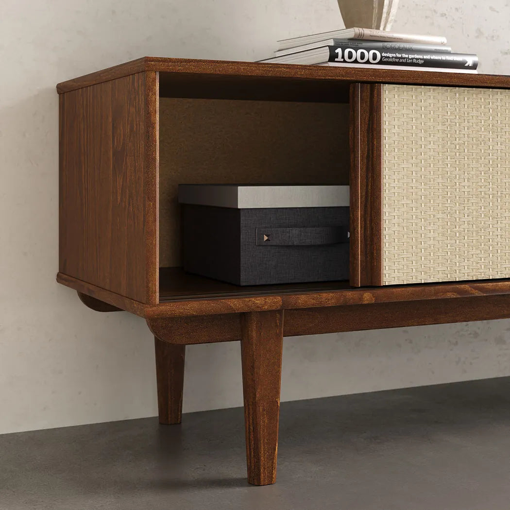 Rack TV 175CM con Ratan Serena - Madera Maciza