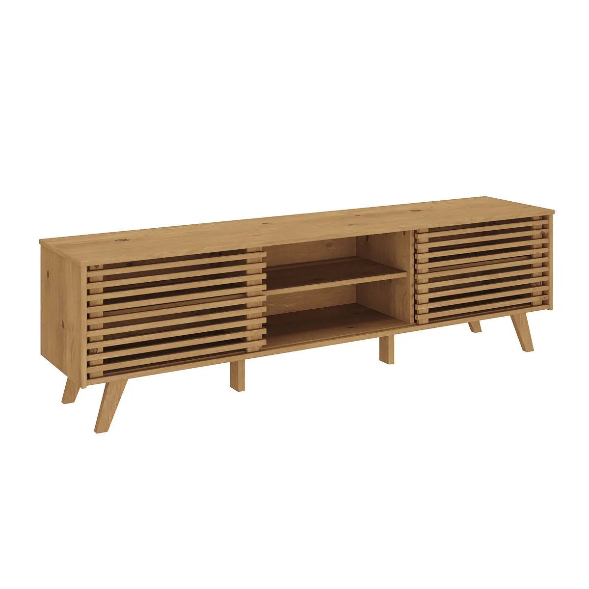 Rack TV 175CM Ripado Riven - Madera Maciza