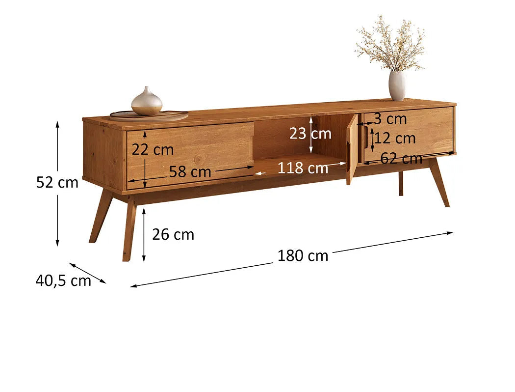 Rack TV 180CM Tivan - Madera Maciza