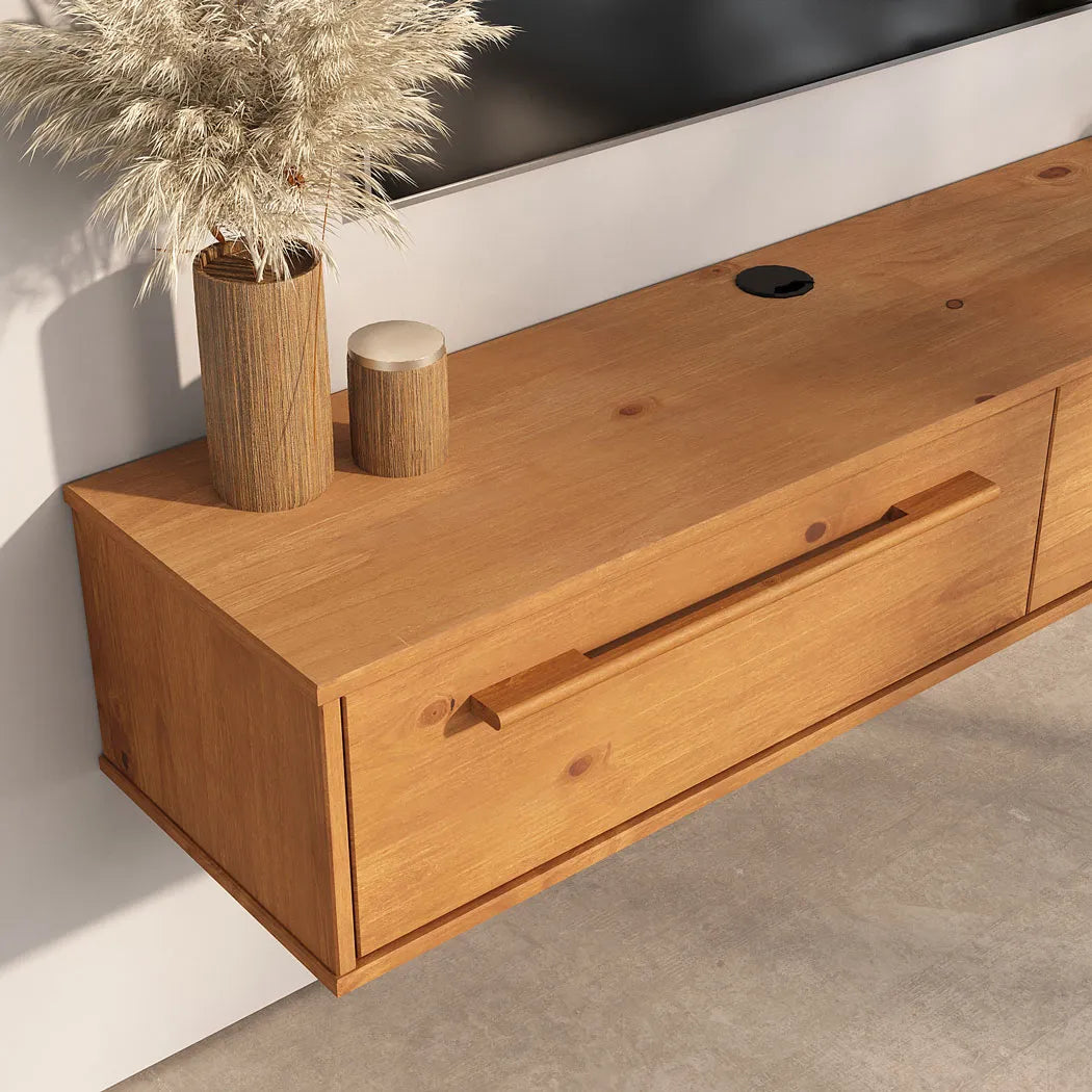 Rack TV 145cm Flotante Trega - Madera Maciza