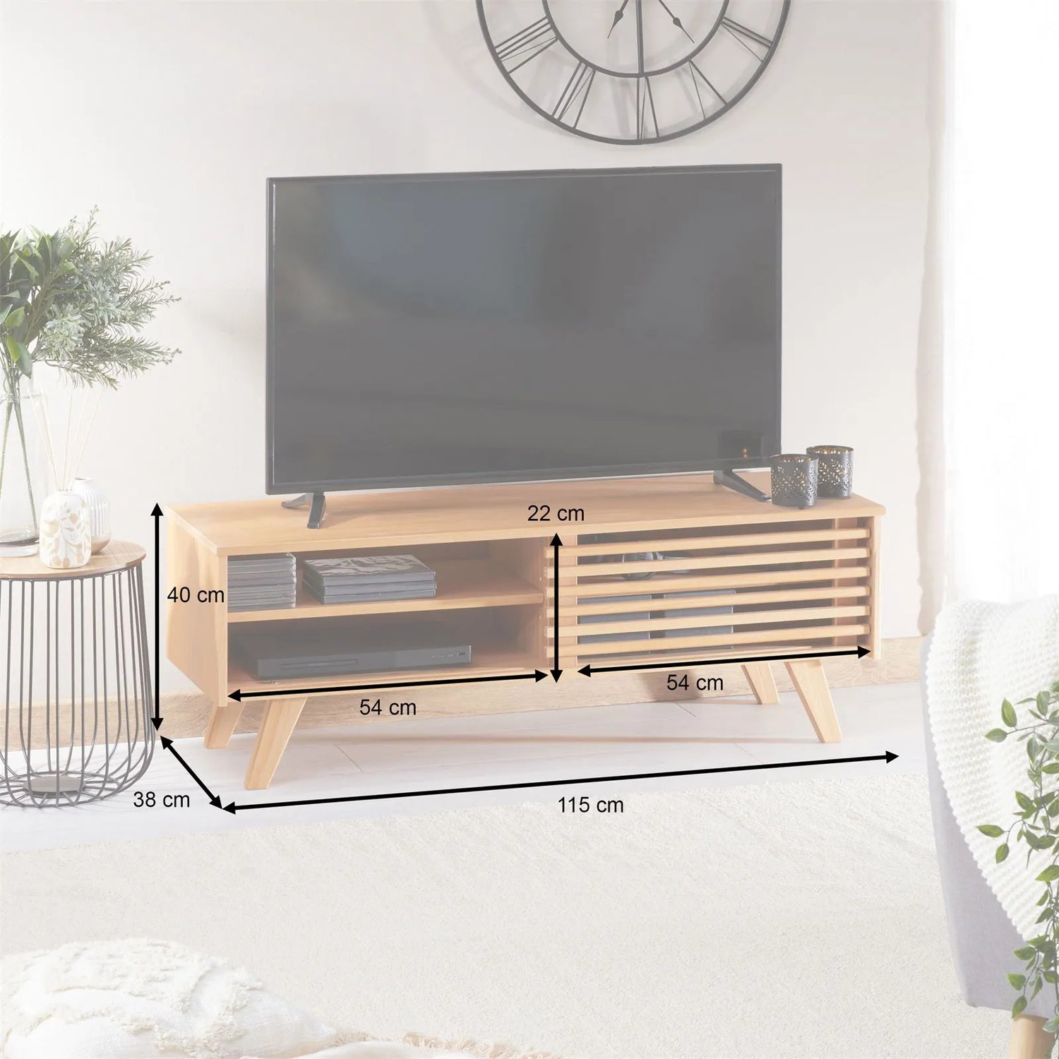 Rack TV 115CM Ray - Madera Maciza