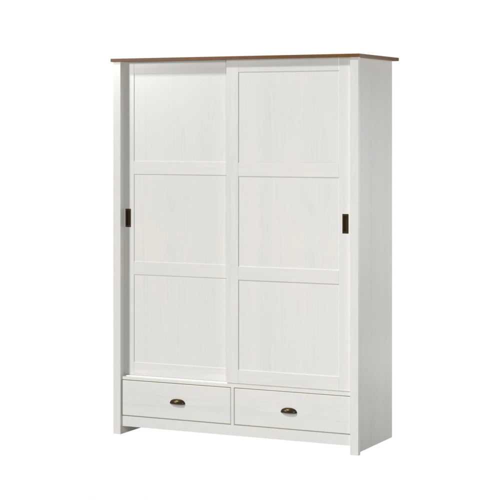 Ropero 2 puertas corredizas 2 cajones Madera maciza Linea Colonial