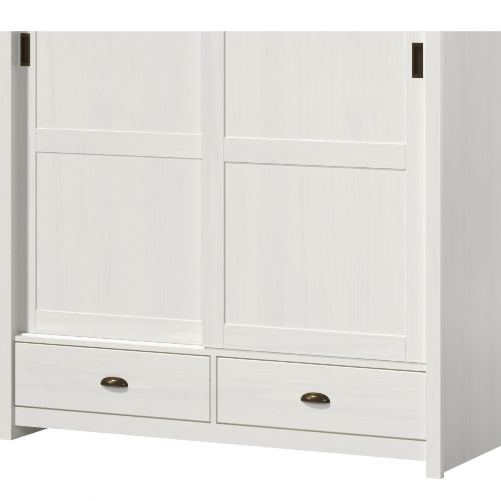 Ropero 2 puertas corredizas 2 cajones Madera maciza Linea Colonial