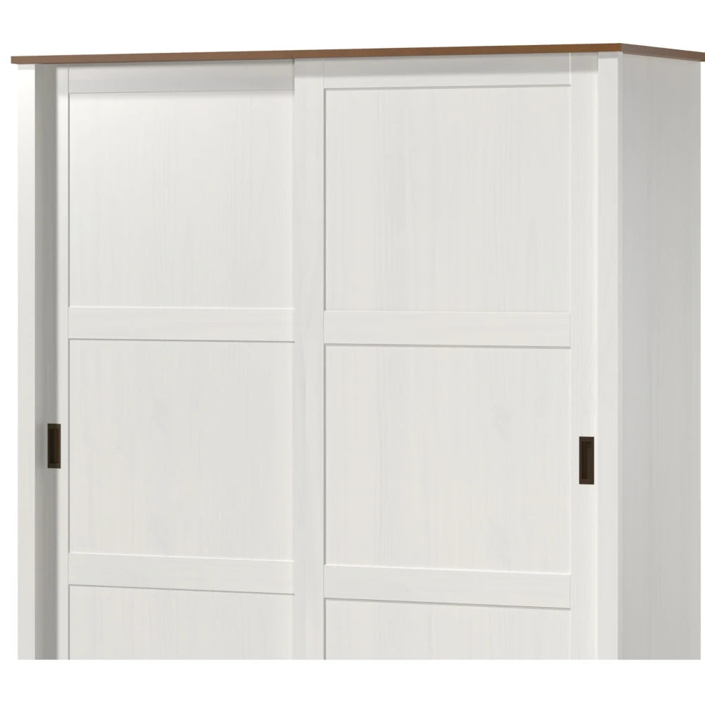 Ropero 2 puertas corredizas 2 cajones Madera maciza Linea Colonial