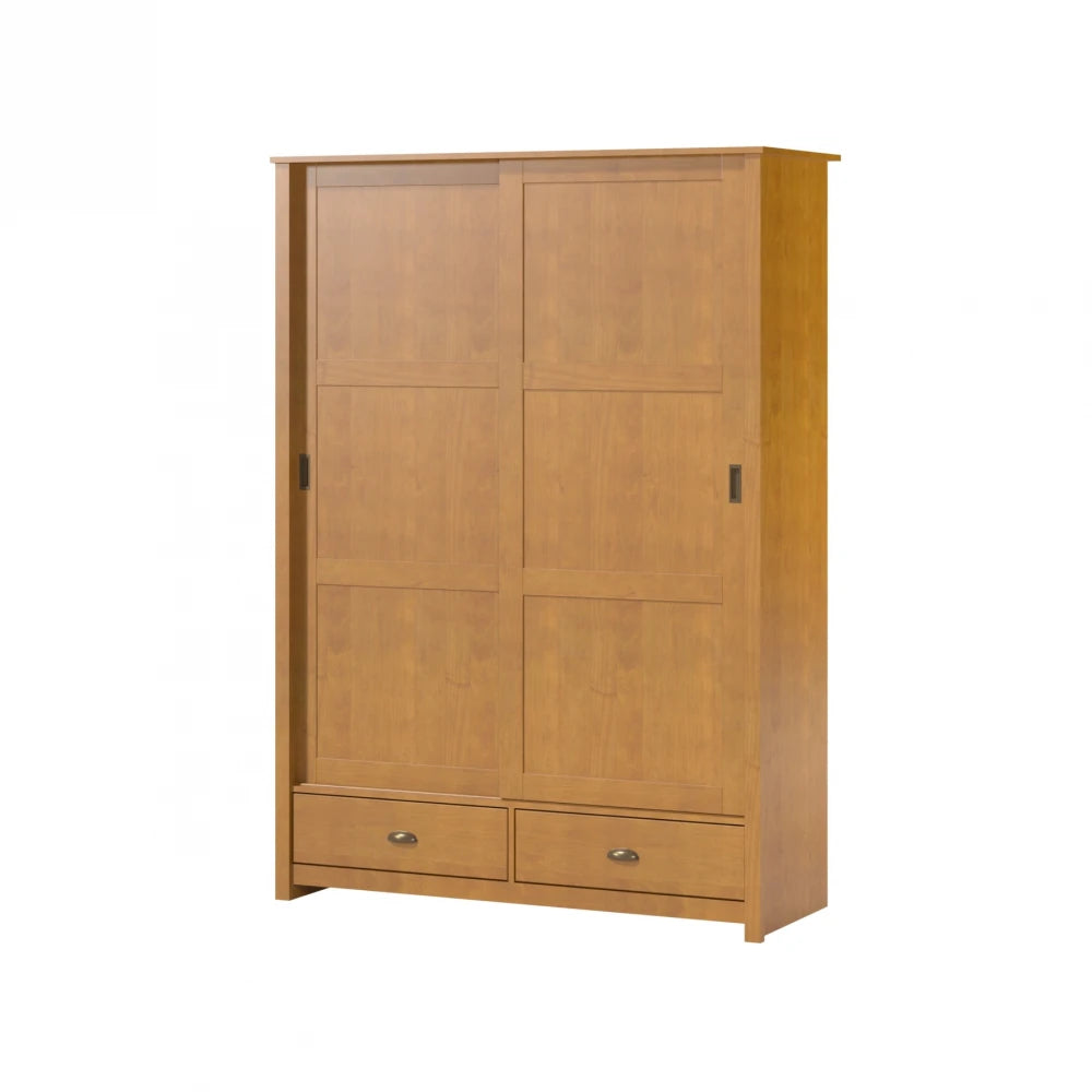 Ropero 2 puertas corredizas 2 cajones Madera maciza Linea Colonial